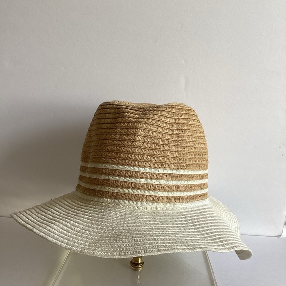 Tropical Trends Straw Hat Unisex One Size Two Tone Panama Floppy Festival Beach - Picture 2 of 13